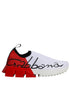 Dolce & Gabbana White Red Low Top Sorrento Men Sneakers Shoes