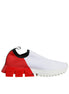 Dolce & Gabbana White Red Low Top Sorrento Men Sneakers Shoes
