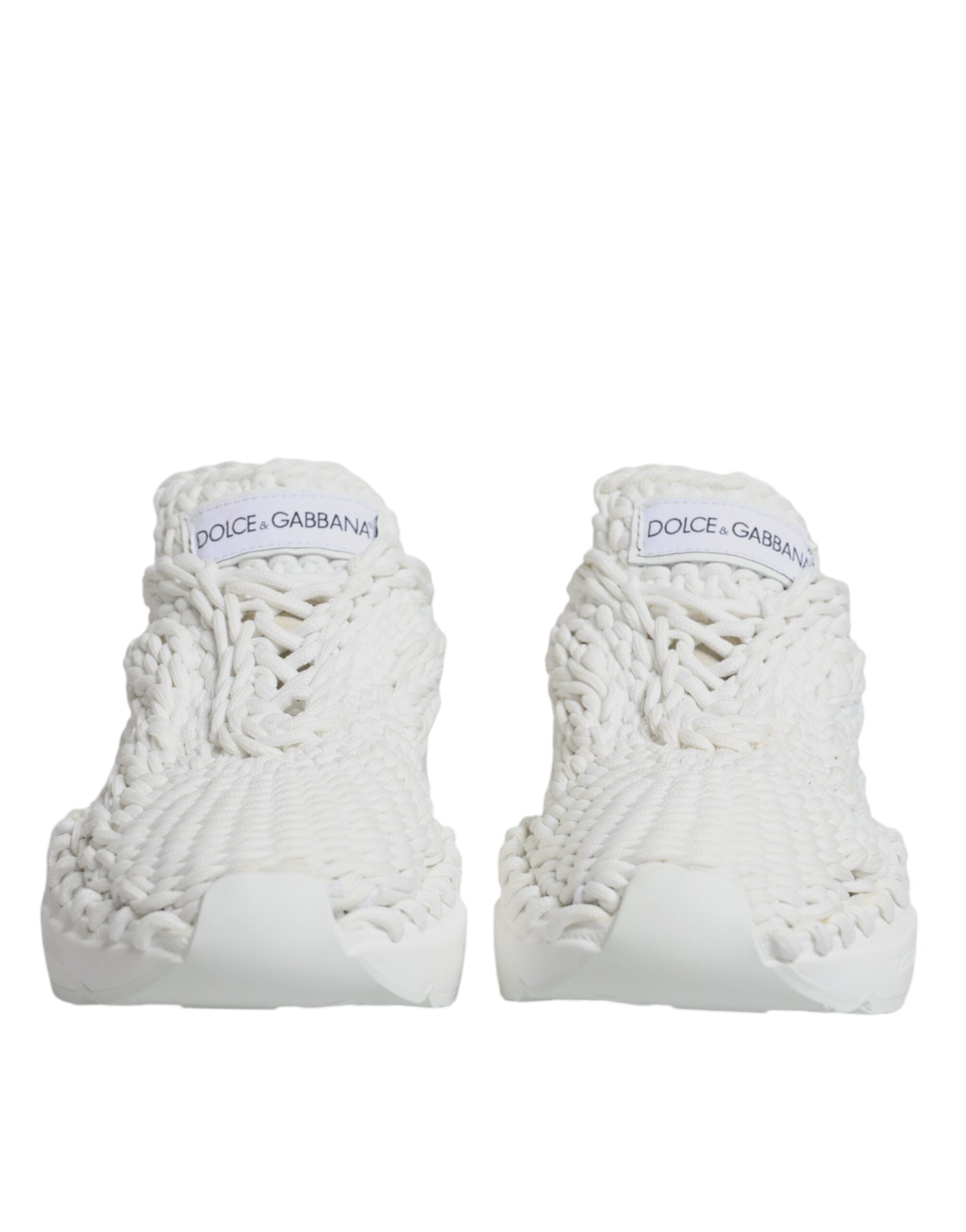 Dolce & Gabbana Λευκά Πλεκτά Παπούτσια Sneakers Daymaster