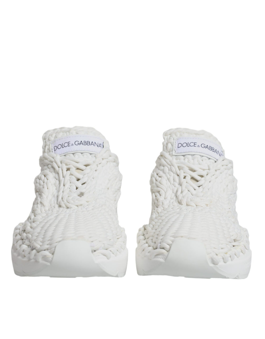 Dolce & Gabbana Λευκά Πλεκτά Παπούτσια Sneakers Daymaster