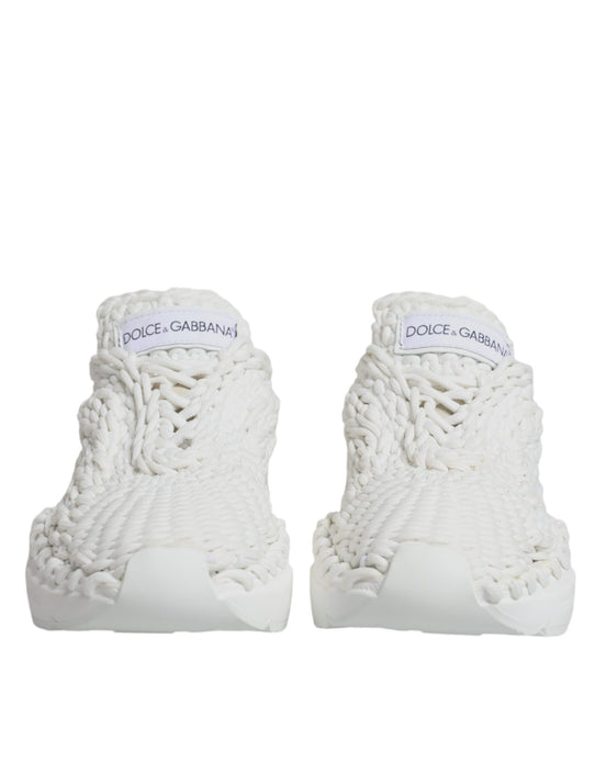 Dolce & Gabbana Λευκά Πλεκτά Sneakers Daymaster
