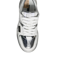 Dolce & Gabbana Λευκά Sneakers Χαμηλού Ύψους από Δέρμα με Ασημί Λεπτομέρειες