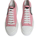 Dolce & Gabbana Ροζ Λευκό Καμβάς Λογότυπο Χαμηλά Sneakers Παπούτσια