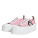 Dolce & Gabbana Ροζ Λευκό Καμβάς Λογότυπο Χαμηλά Sneakers Παπούτσια