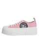 Dolce & Gabbana Ροζ Λευκό Καμβάς Λογότυπο Χαμηλά Sneakers Παπούτσια