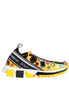 Dolce & Gabbana Yellow Sorrento Crystals Low Top Sneakers Shoes