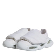 Dolce & Gabbana White Padded Fabric Low Top Sneakers Shoes