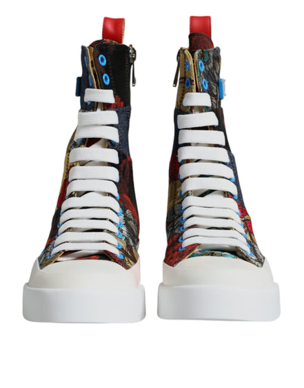 Dolce & Gabbana Πολύχρωμα Sneakers Υψηλού Ύψους με Patchwork