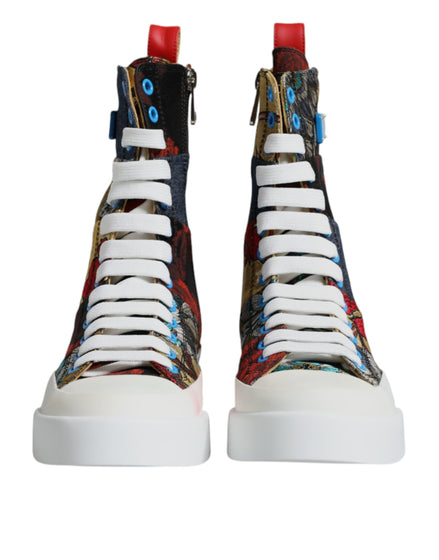 Dolce & Gabbana Πολύχρωμα Παπούτσια Sneakers High Top με Patchwork