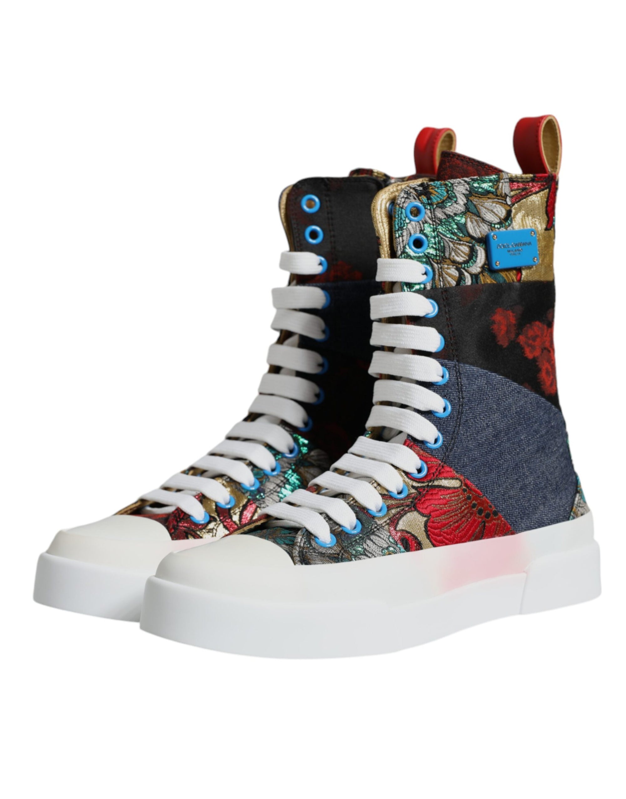 Dolce & Gabbana Πολύχρωμα Sneakers Υψηλού Ύψους με Patchwork