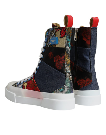 Dolce & Gabbana Πολύχρωμα Sneakers Υψηλού Ύψους με Patchwork