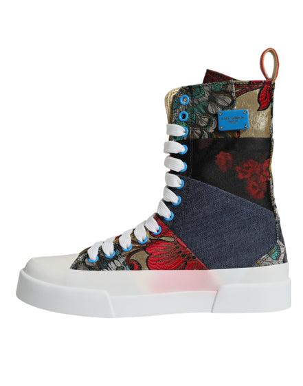 Dolce & Gabbana Πολύχρωμα Sneakers Υψηλού Ύψους με Patchwork