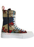 Dolce & Gabbana Multicolor Patchwork High Top Sneakers Shoes