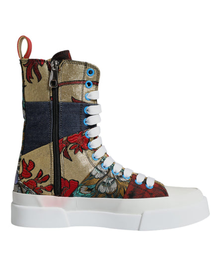 Dolce & Gabbana Πολύχρωμα Sneakers Υψηλού Ύψους με Patchwork