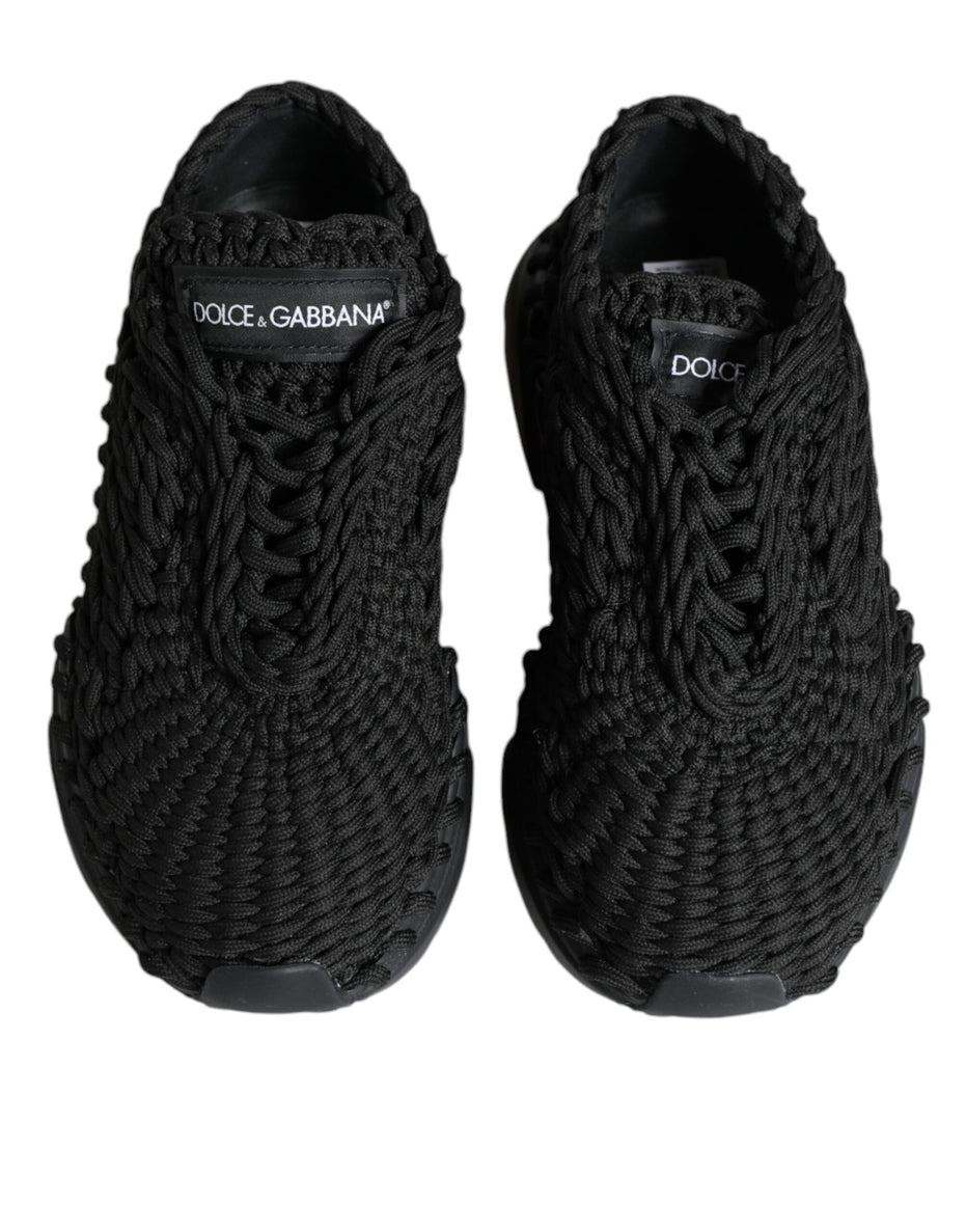 Dolce & Gabbana Μαύρα Πλεκτά Παπούτσια Sneakers Daymaster