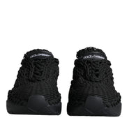 Dolce & Gabbana Black Knitted Daymaster Sneakers Shoes