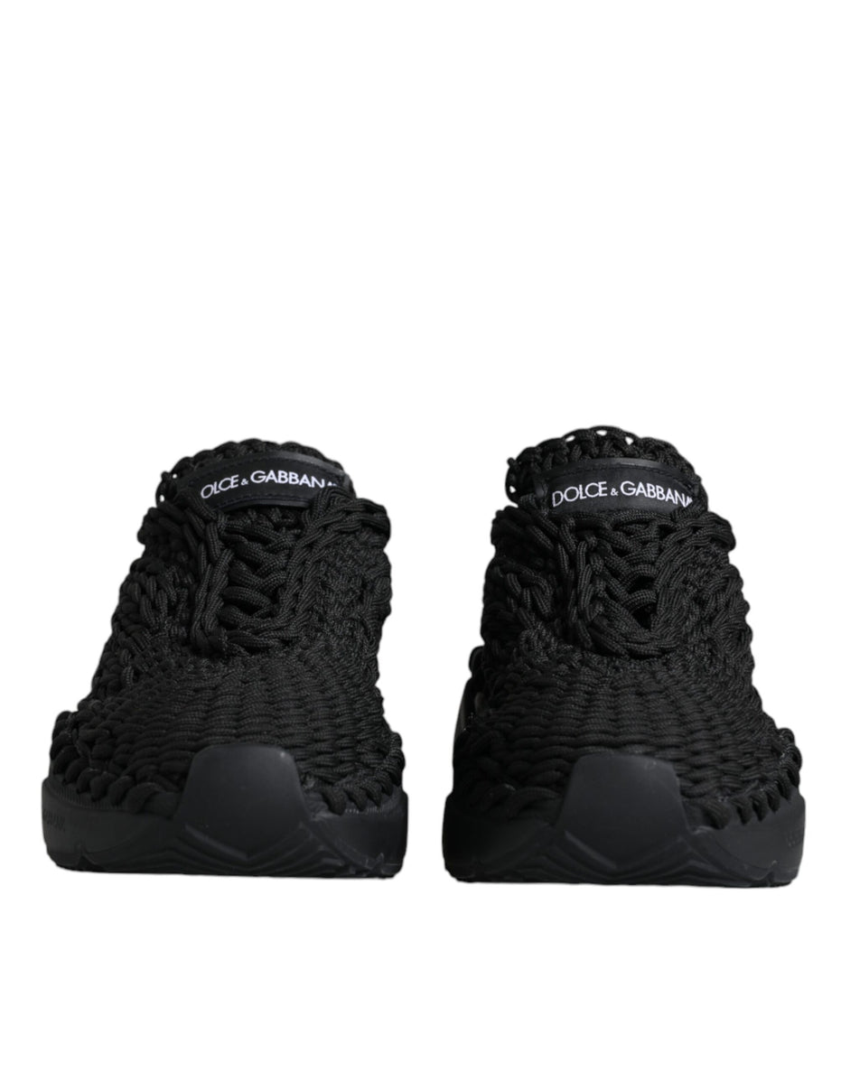 Dolce & Gabbana Μαύρα Πλεκτά Παπούτσια Sneakers Daymaster