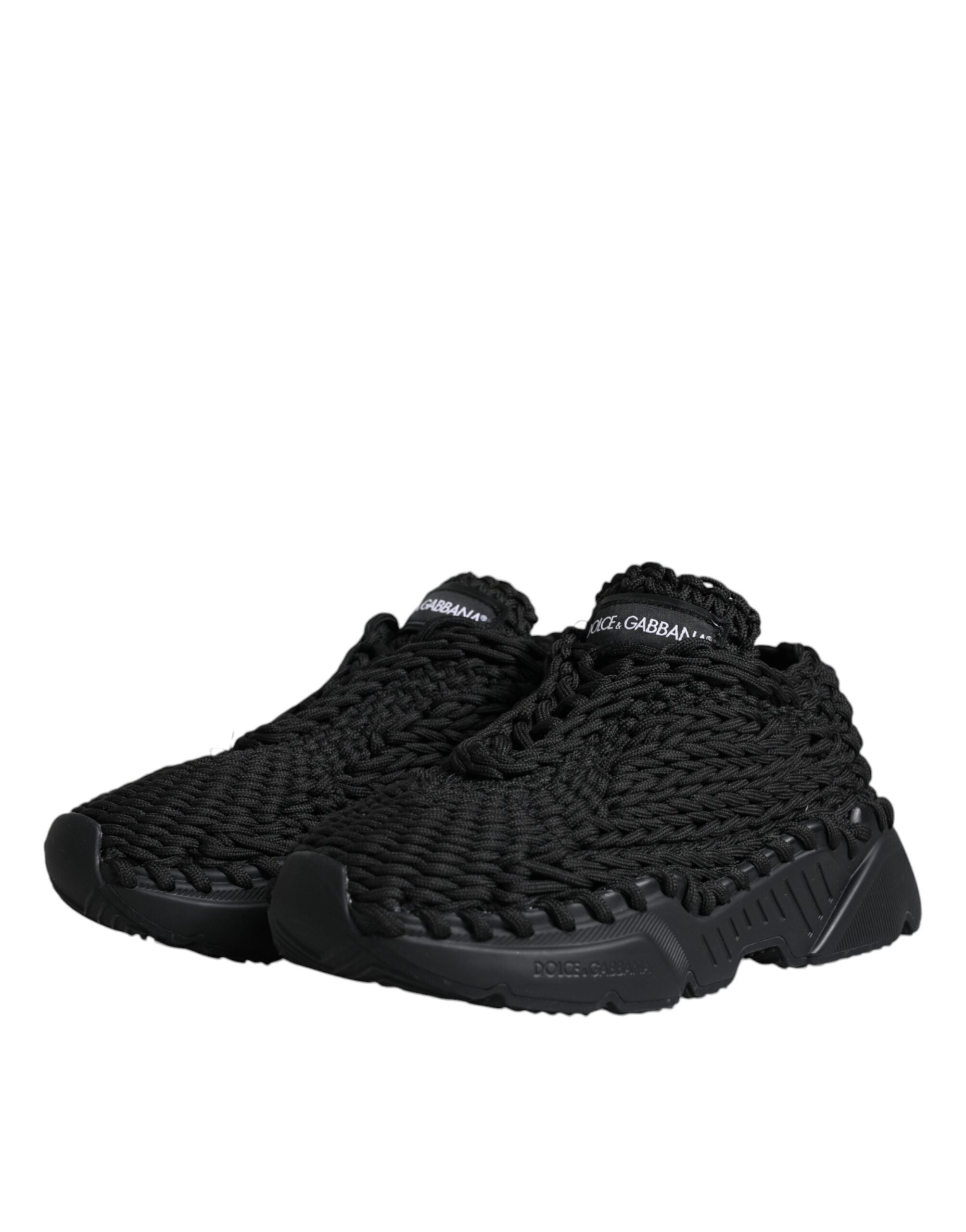 Dolce & Gabbana Μαύρα Πλεκτά Παπούτσια Sneakers Daymaster
