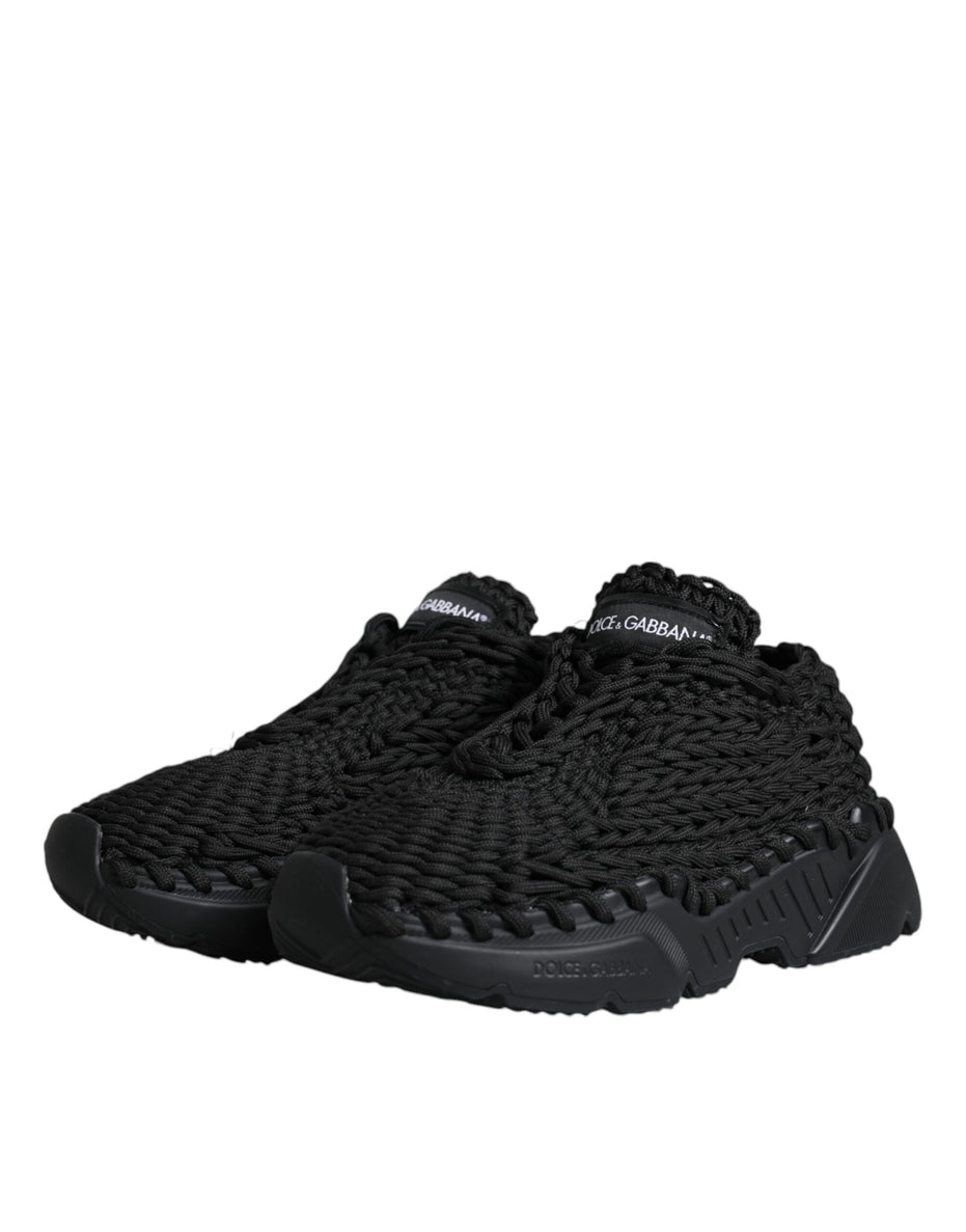 Dolce & Gabbana Μαύρα Πλεκτά Παπούτσια Sneakers Daymaster