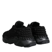 Dolce & Gabbana Black Knitted Daymaster Sneakers Shoes