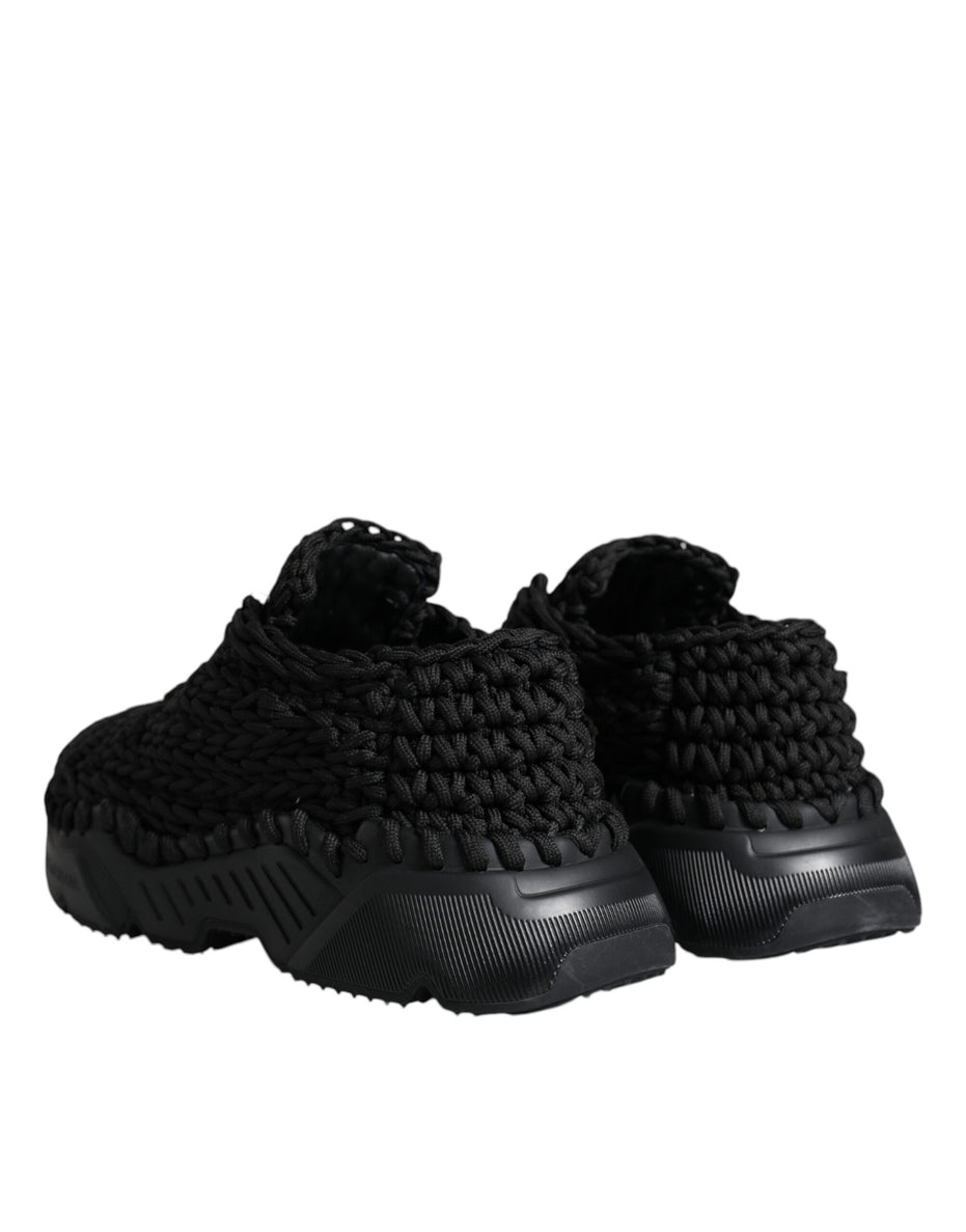 Dolce & Gabbana Μαύρα Πλεκτά Παπούτσια Sneakers Daymaster