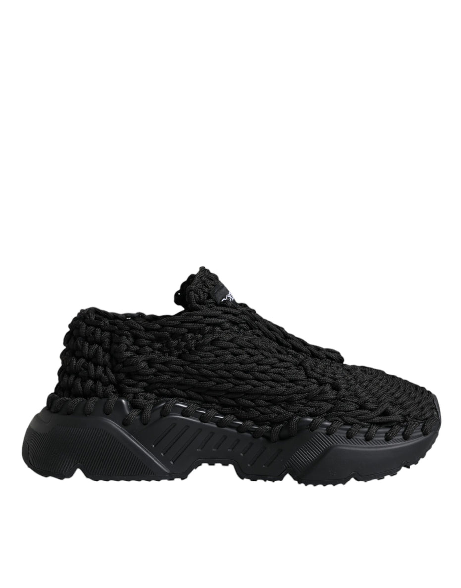 Dolce & Gabbana Μαύρα Πλεκτά Παπούτσια Sneakers Daymaster