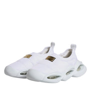 Dolce & Gabbana White Padded Fabric Low Top Sneakers Shoes