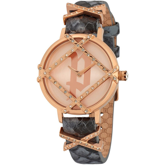 Police Gray Leather Dress Watch