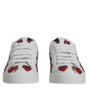 Dolce & Gabbana White Devil Face Portofino Sneakers Shoes