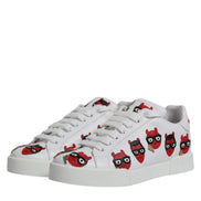 Dolce & Gabbana White Devil Face Portofino Sneakers Shoes