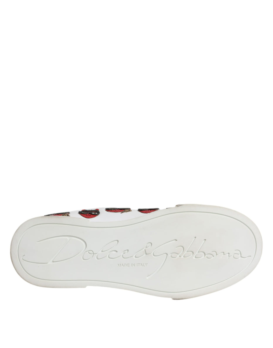 Dolce & Gabbana White Devil Face Portofino Αθλητικά Παπούτσια