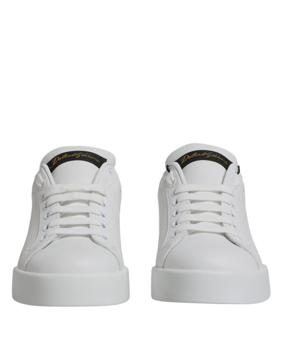 Dolce & Gabbana Λευκά Κλασικά Sneakers Χαμηλού Ύψους από Δέρμα
