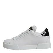 Dolce & Gabbana White Leather Classic Low Top Sneakers Shoes