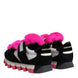 Dolce & Gabbana Μαύρα Ροζ Γούνινα Παπούτσια Sneakers με Στολίδια