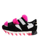 Dolce & Gabbana Μαύρα Ροζ Γούνινα Παπούτσια Sneakers με Στολίδια