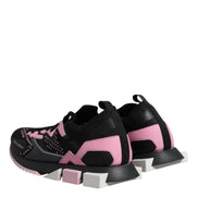 Dolce & Gabbana Black Pink SORRENTO Sport Stretch Sneakers Shoes