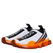 Dolce & Gabbana White Orange Slip On Sorrento Sneakers Shoes