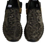 Dolce & Gabbana Gold Glitter Leopard Sorrento Sneakers Shoes