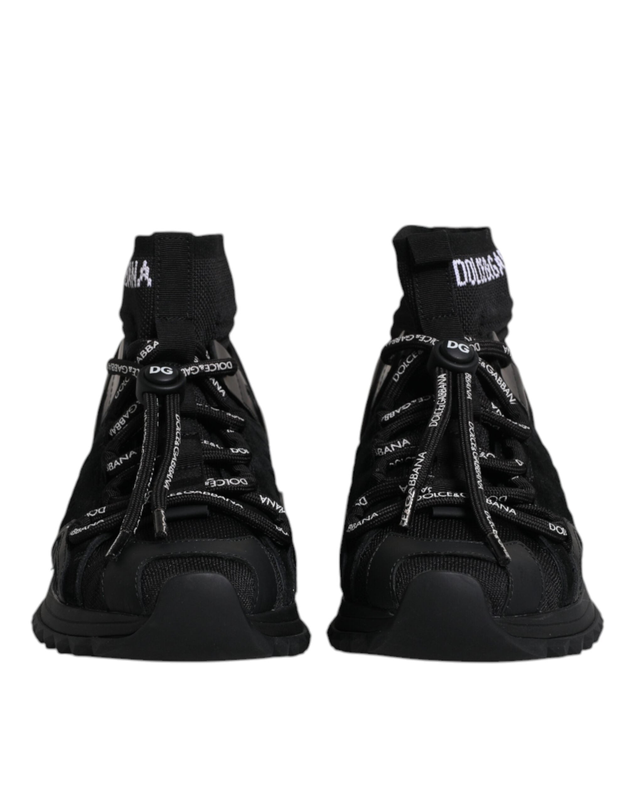 Dolce & Gabbana Μαύρα Παπούτσια Sneakers Sorrento Socks με Λογότυπο