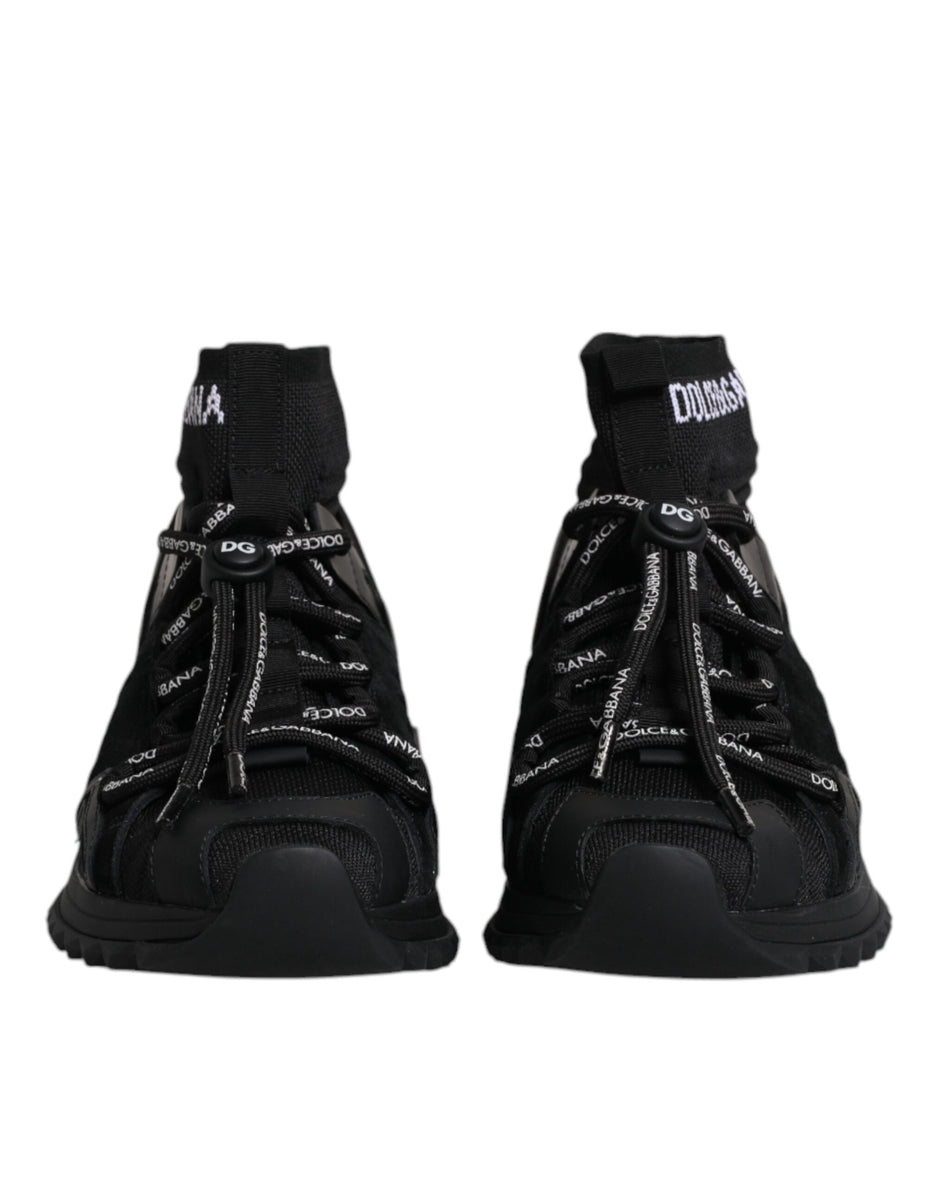 Dolce & Gabbana Μαύρα Παπούτσια Sneakers Sorrento Socks με Λογότυπο