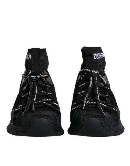 Dolce & Gabbana Μαύρα Παπούτσια Sneakers Sorrento Socks με Λογότυπο