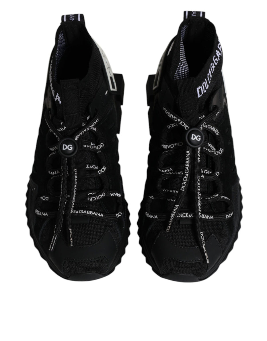 Dolce & Gabbana Μαύρα Παπούτσια Sneakers Sorrento Socks με Λογότυπο