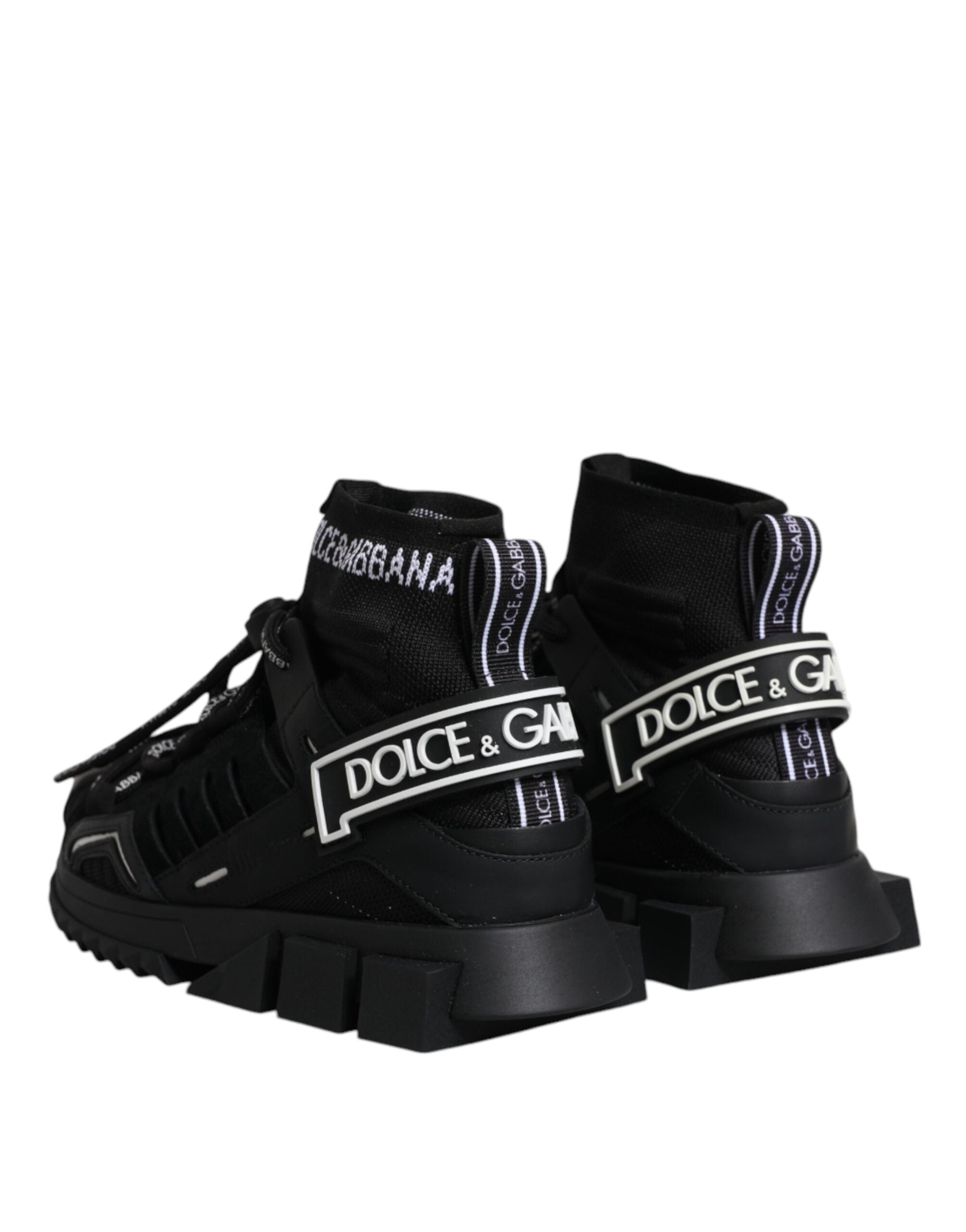 Dolce & Gabbana Μαύρα Παπούτσια Sneakers Sorrento Socks με Λογότυπο