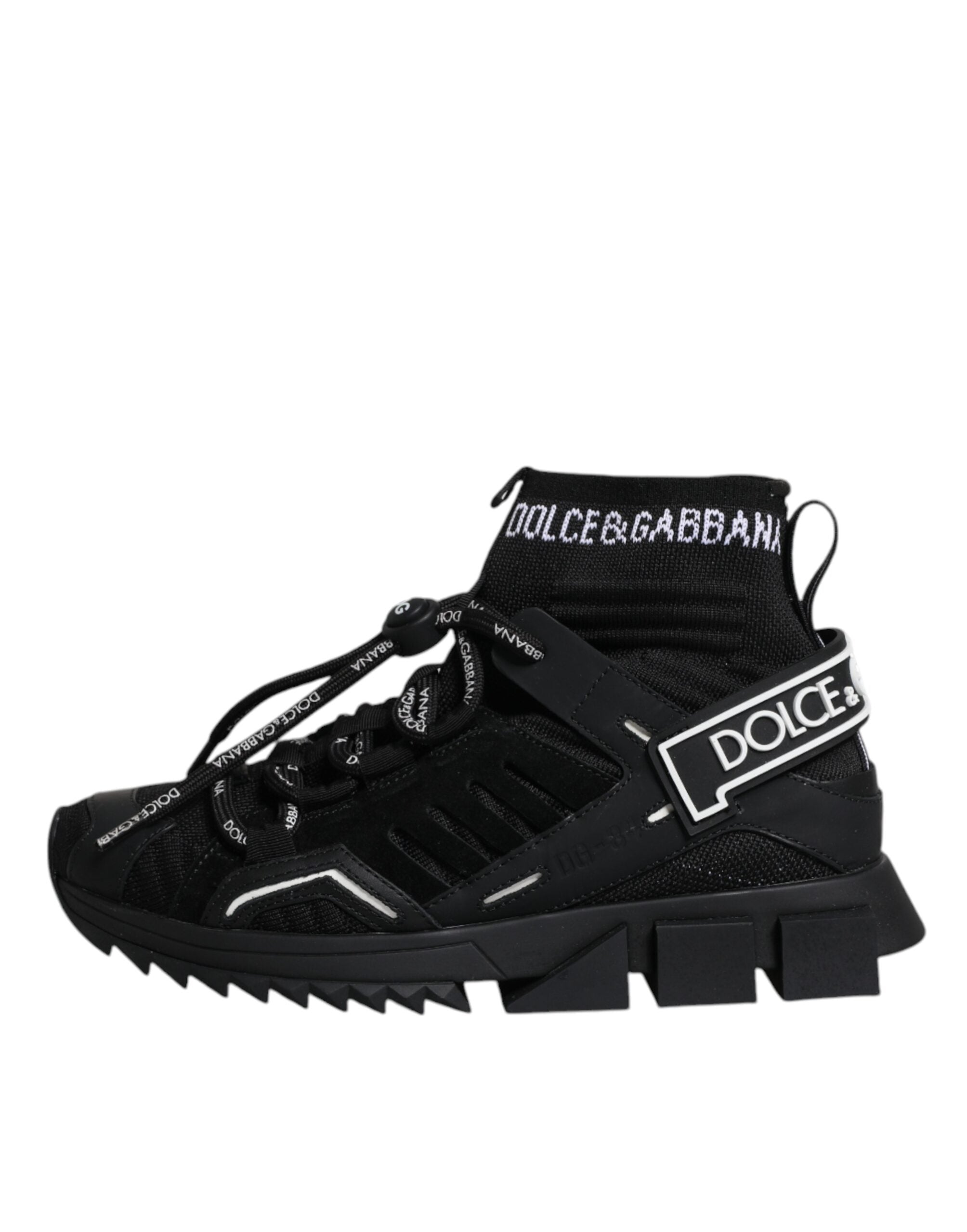 Dolce & Gabbana Μαύρα Παπούτσια Sneakers Sorrento Socks με Λογότυπο