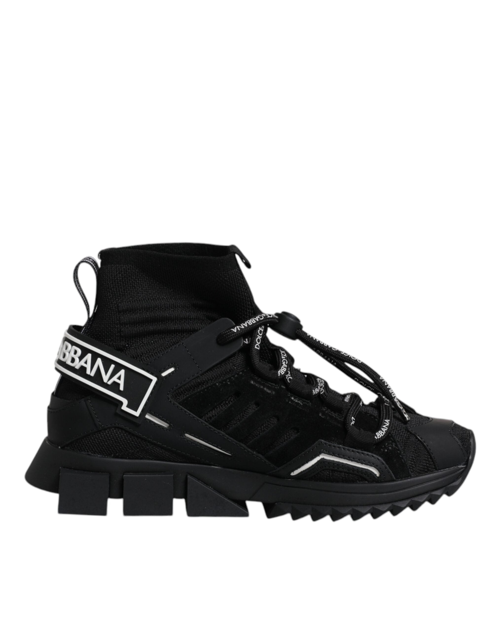 Dolce & Gabbana Μαύρα Παπούτσια Sneakers Sorrento Socks με Λογότυπο