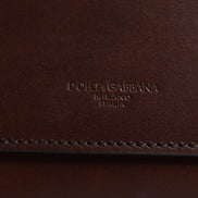 Dolce & Gabbana Brown Leather Logo Embossed Crossbody Bag