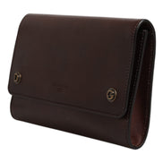Dolce & Gabbana Brown Leather Logo Embossed Crossbody Bag