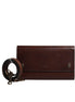 Dolce & Gabbana Brown Leather Logo Embossed Crossbody Bag