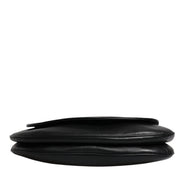 Dolce & Gabbana Black Leather Flap Saddle Shoulder Bag
