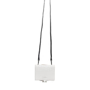 Dolce & Gabbana White Blue Leather Bifold Crossbody Sling Wallet